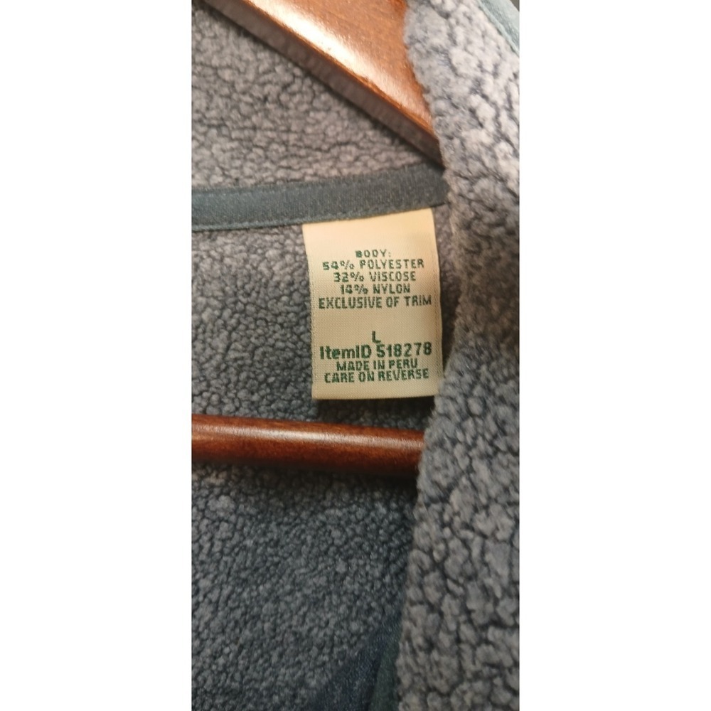 LL Bean Jacket Men's size Large sherpa fleece hybrid snap sweater pile workwear - Picture 7 of 9